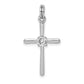 Sterling Silver Rhodium-Plated Cz Cross Pendant