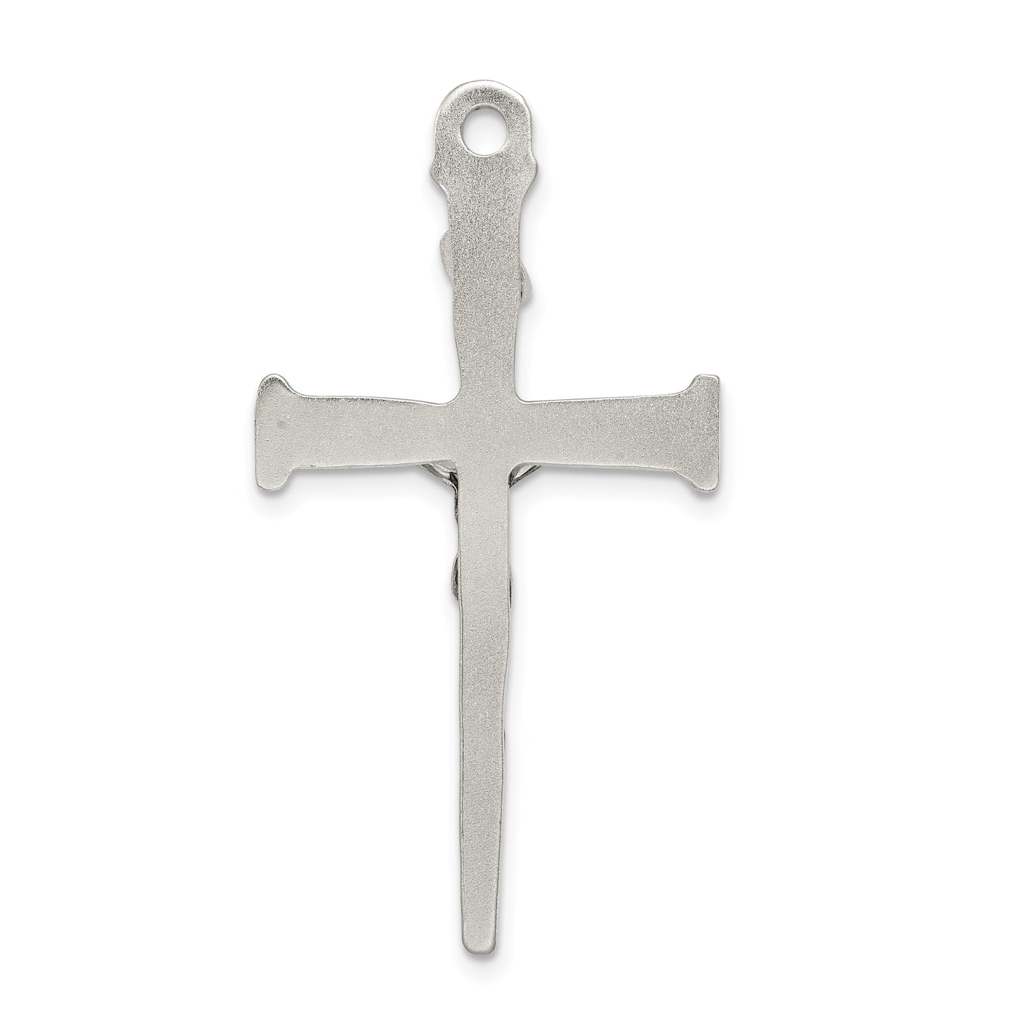 Sterling Silver Textured Crucifix Cross Pendant