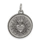 Sterling Silver Antiqued Sacred Heart Of Jesus Medal Pendant