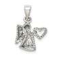 Sterling Silver Antiqued Angel With Heart Pendant