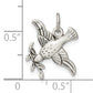 Sterling Silver Antiqued Diamond-Cut Bird Pendant