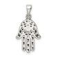 Sterling Silver Antiqued Hamsa Pendant