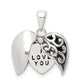 Sterling Silver Polished And Antiqued I Love You Message Within A Decorative Scroll Patterned Moveable Opening Shell Heart Pendant