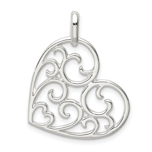 Sterling Silver Filigree Heart Pendant