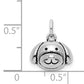 Sterling Silver Rhodium-Plated Antiqued Dog Head Pendant