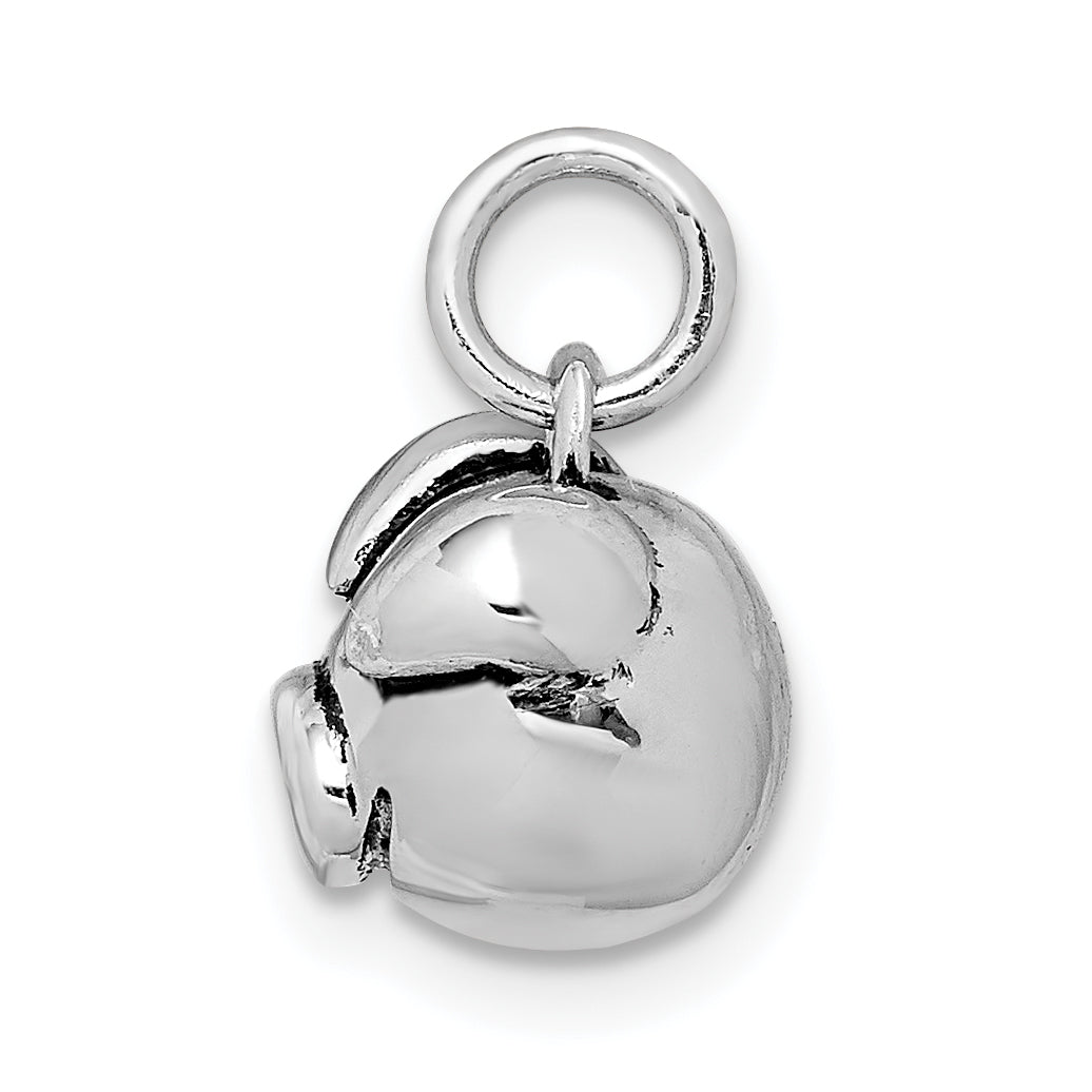 Sterling Silver Rhodium-Plated Antiqued Pig Head Pendant