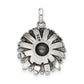 Sterling Silver Antiqued Sunflower Pendant