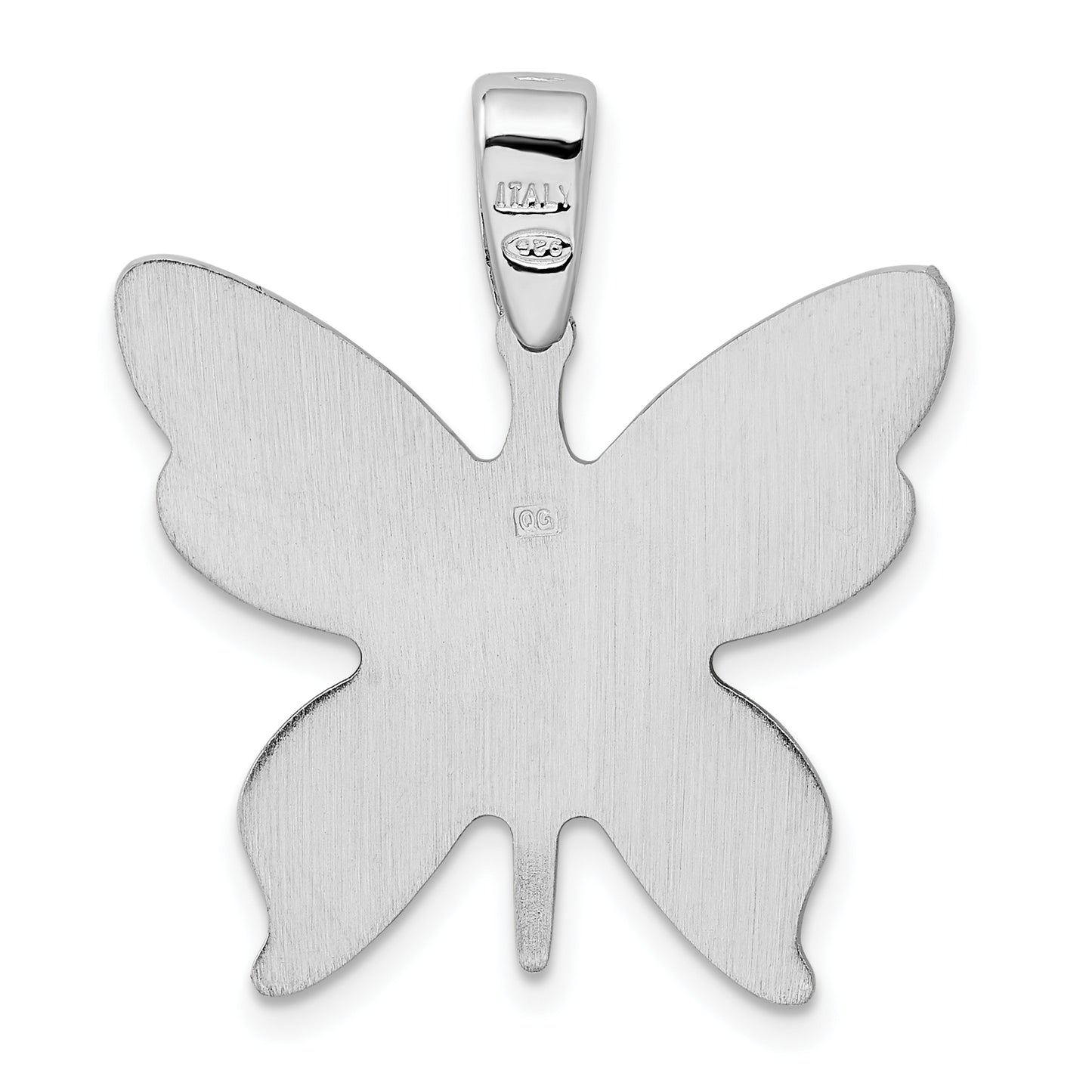 Sterling Silver Rhodium-Plated Butterfly Pendant