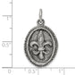 Sterling Silver Antiqued Fleur De Lis Pendant