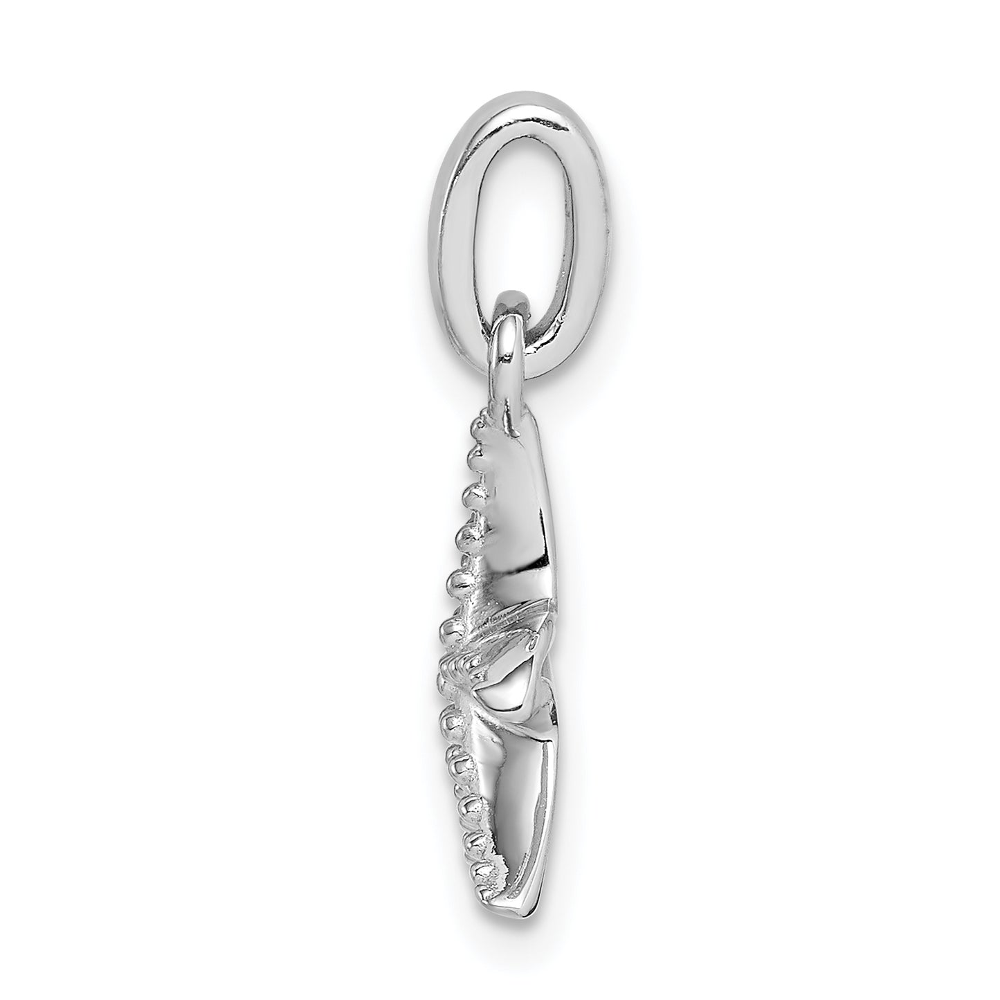 Sterling Silver Rhodium-Plated Polished Textured Starfish Pendant