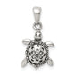 Sterling Silver Antiqued Turtle Pendant