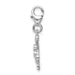 Sterling Silver Rhodium-Plated Cz Crab With Lobster Clasp Charm