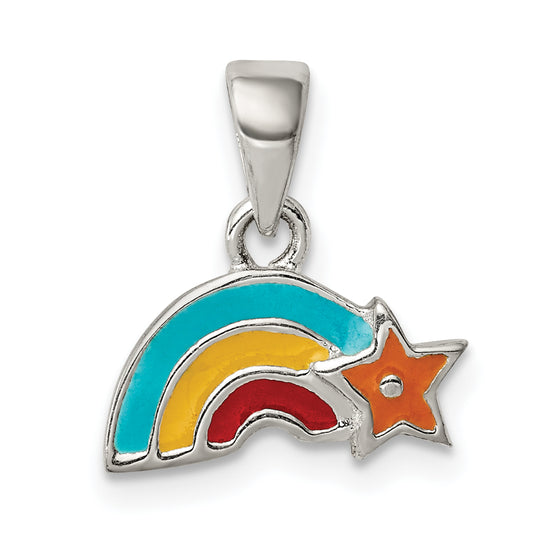 Sterling Silver Enamel Rainbow Pendant