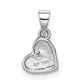 Sterling Silver Rhodium-Plated Childs Enameled Pink/Purple Heart Pendant