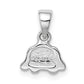 Sterling Silver Rh-Plated Black/White Enameled Puppy Children'S Pendant