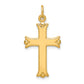 Sterling Silver Gold Tone Polished Cross Pendant