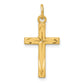 Sterling Silver Gold Tone Diamond-Cut Cross Pendant