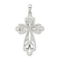 Sterling Silver Diamond & Diamond-Cut Cross Pendant