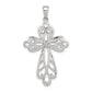 Sterling Silver Diamond & Diamond-Cut Cross Pendant