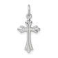 Sterling Silver Rhodium-Plated Polished Cross Pendant