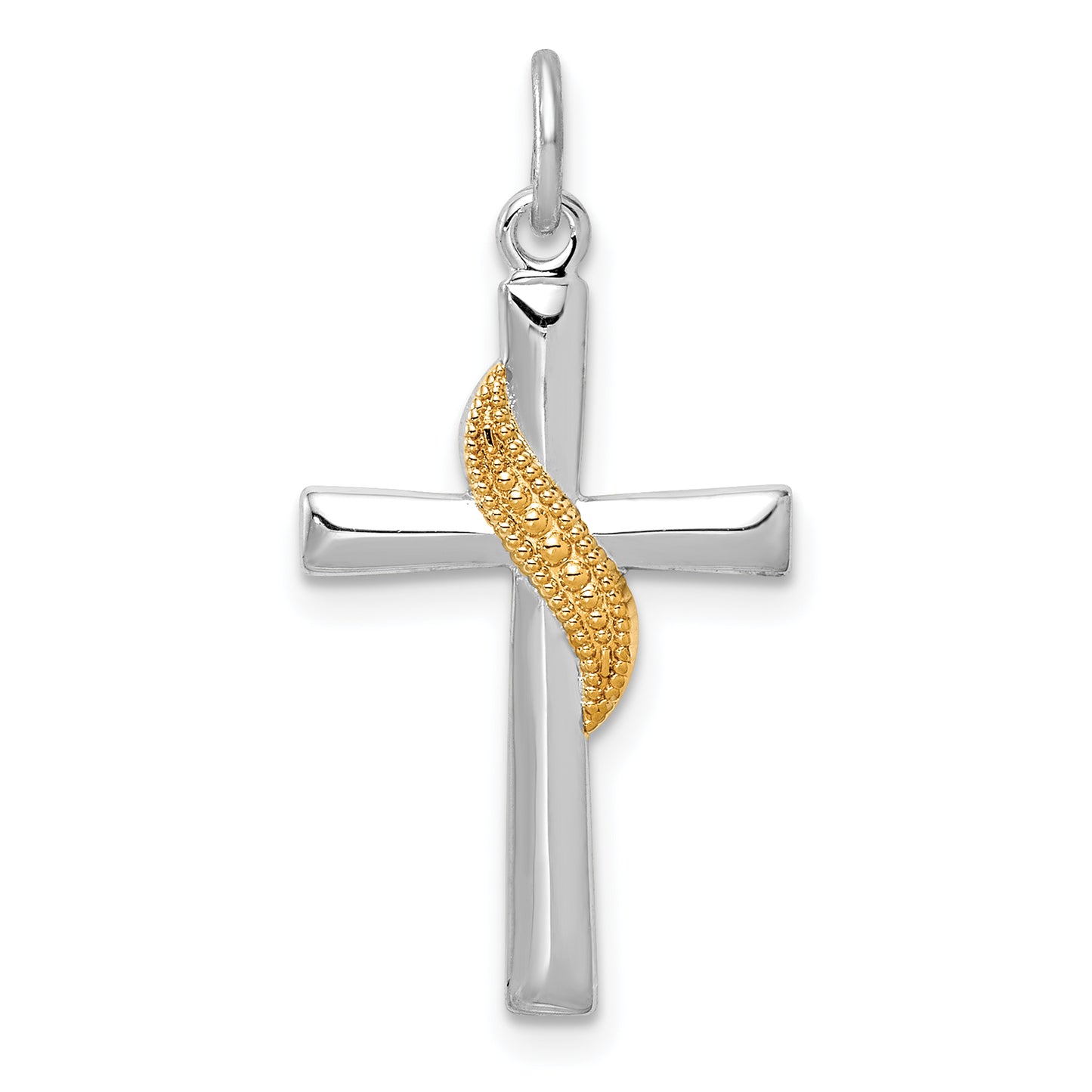 Sterling Silver Rhodium-Plated & Gold Tone Cross Pendant