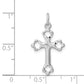 Sterling Silver Rhodium-Plated Diamond-Cut Cross Pendant