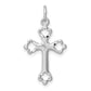 Sterling Silver Rhodium-Plated Diamond-Cut Cross Pendant