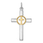 Sterling Silver Rhodium-Plated & Gold Tone Cross Pendant