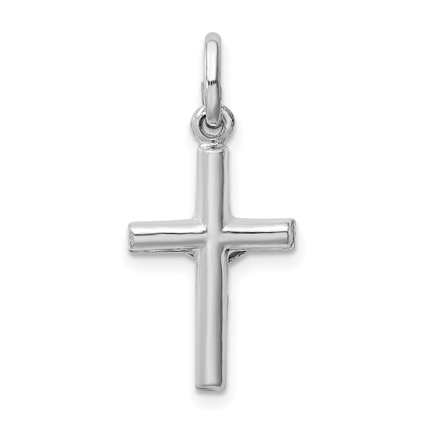 Sterling Silver Rhodium-Plated Polished Crucifix Cross Pendant