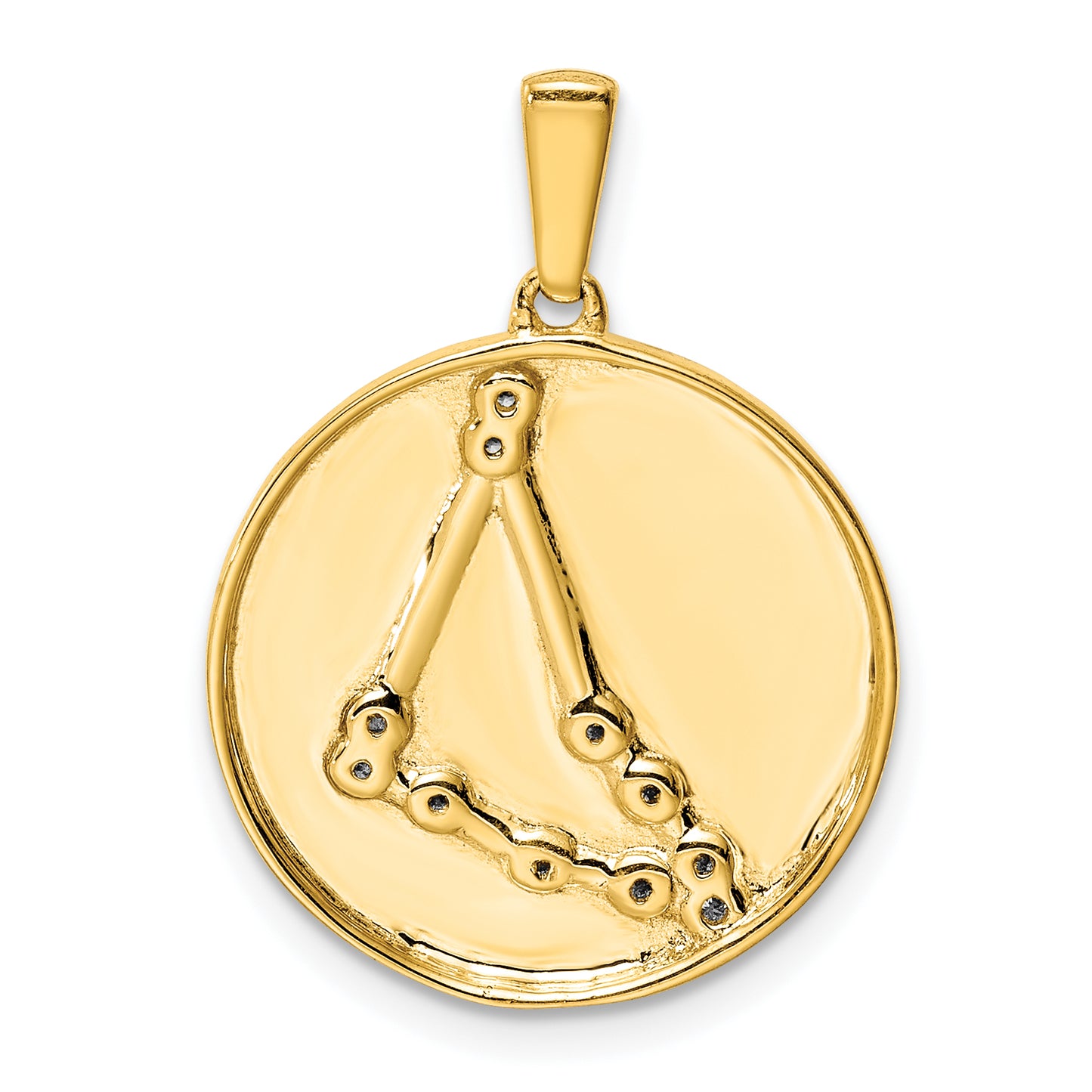 Ss/Gold Plated Sterling Silver Gold-Plated & Cz Capricorn Zodiac Pendant