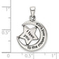 Sterling Silver Love You To The Moon Antiqued Star And Pendant