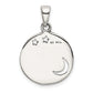 Sterling Silver Love You To The Moon Antiqued Star And Pendant