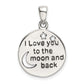 Sterling Silver Love You To The Moon Antiqued Star And Pendant