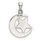 Sterling Silver I Love You To The Moon Antiqued Star And Pendant