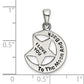 Sterling Silver I Love You To The Moon Antiqued Star And Pendant