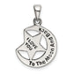 Sterling Silver I Love You To The Moon Antiqued Star And Pendant