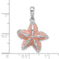 Sterling Silver De-Ani Rhodium-Plated Polished Enameled Starfish Pendant