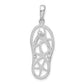 Sterling Silver De-Ani Rhodium-Plated 3D Cut-Out Starfish Flip-Flop Pendant