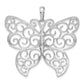 Sterling Silver De-Ani Rhodium-Plated Large Beaded Filigree Butterfly Pendant