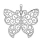 Sterling Silver De-Ani Rhodium-Plated Large Beaded Filigree Butterfly Pendant