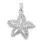 Sterling Silver De-Ani Rhodium-Plated Polished Cut-Out Filigree Starfish Pendant