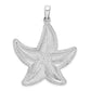 Sterling Silver De-Ani Rhodium-Plated Polished Diamond-Cut Large Starfish Pendant