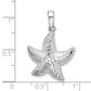 Sterling Silver De-Ani Rhodium-Plated Diamond-Cut Small Starfish Pendant