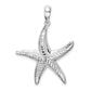 Sterling Silver De-Ani Rhodium-Plated Textured Diamond-Cut Starfish Pendant