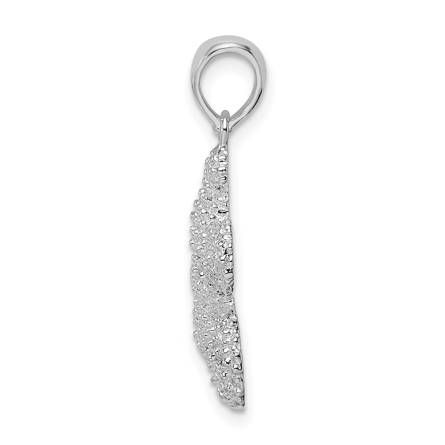 Sterling Silver De-Ani Rhodium-Plated Polished Starfish Pendant