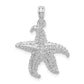 Sterling Silver De-Ani Rhodium-Plated Polished Pierced Starfish Pendant