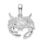 Sterling Silver De-Ani Rhodium-Plated Polished Stone Crab Pendant