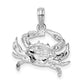 Sterling Silver De-Ani Rhodium-Plated Polished Blue Crab Pendant