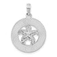 Sterling Silver De-Ani Rhodium-Plated Textured Siesta Key Florida With Starfish Pendant