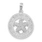 Sterling Silver De-Ani Rhodium-Plated Textured Siesta Key Florida With Starfish Pendant